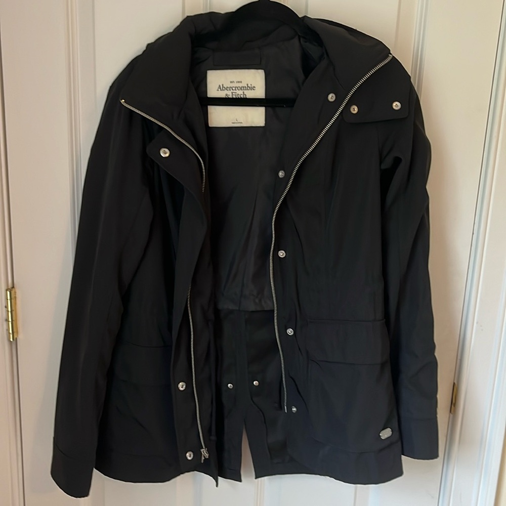 Black Abercrombie and Fitch Rain Jacket